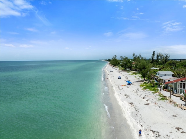 property view of water featuring a view of the beach