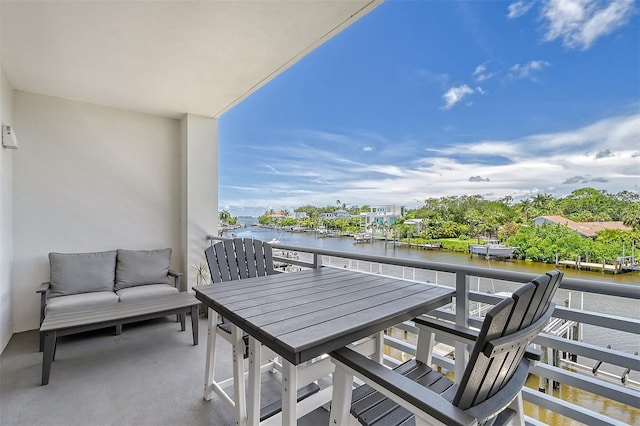 balcony with a water view