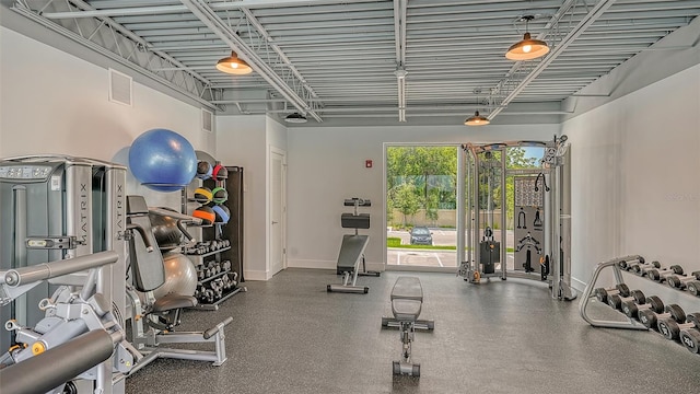 view of exercise room