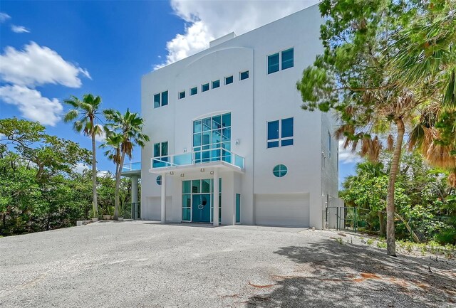 view of building exterior with a garage