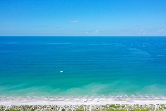 view of water feature with a view of the beach