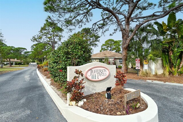 view of community sign