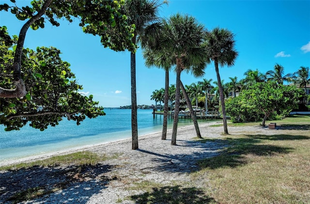 water view featuring a beach view