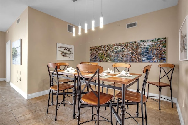 view of tiled dining space