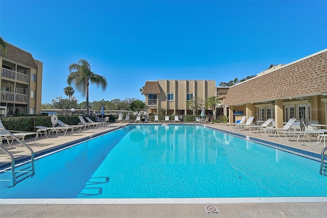 view of pool featuring a patio area