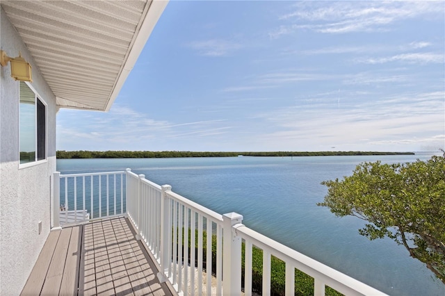 balcony with a water view