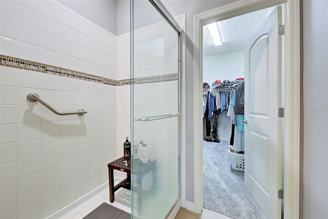 bathroom featuring an enclosed shower