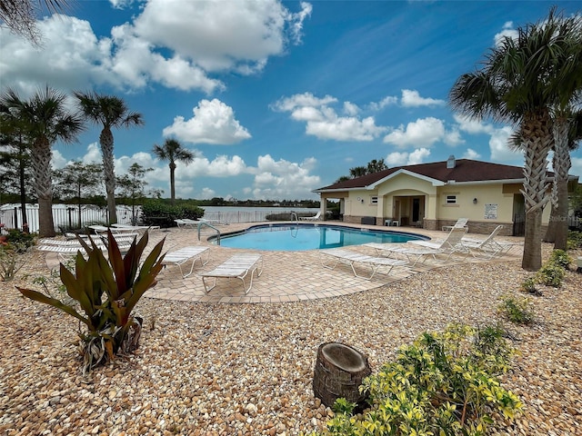 view of pool with a patio area