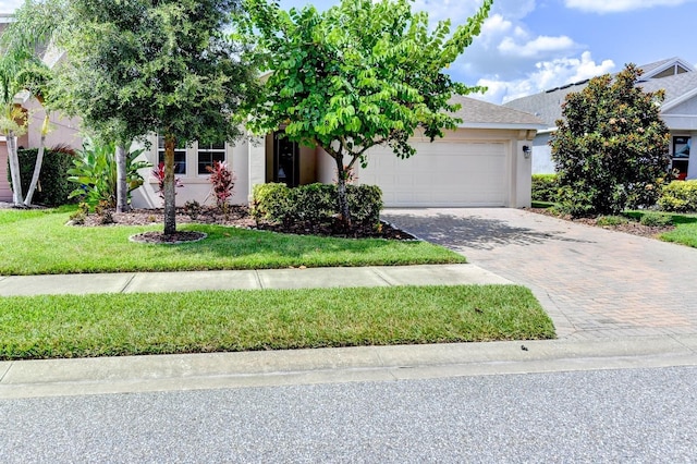 obstructed view of property featuring a garage