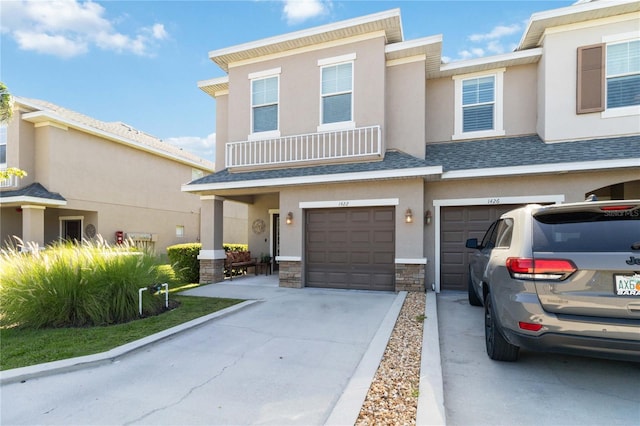 view of property with a garage