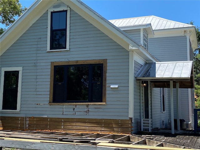 view of home's exterior featuring central AC