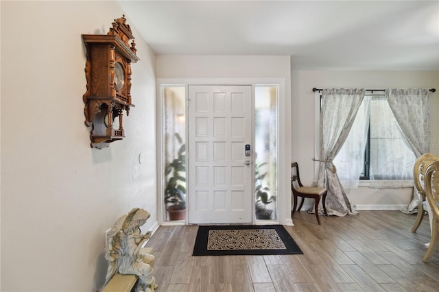 entryway featuring hardwood / wood-style flooring and a healthy amount of sunlight