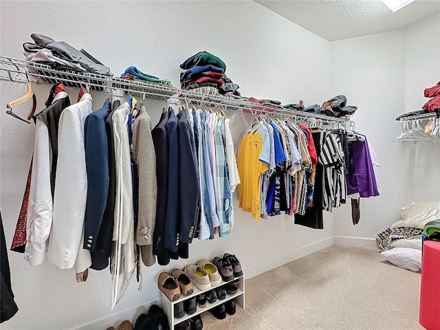 spacious closet with carpet flooring