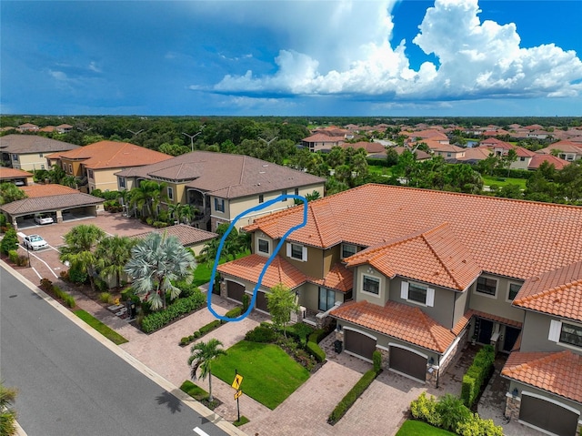 bird's eye view with a residential view