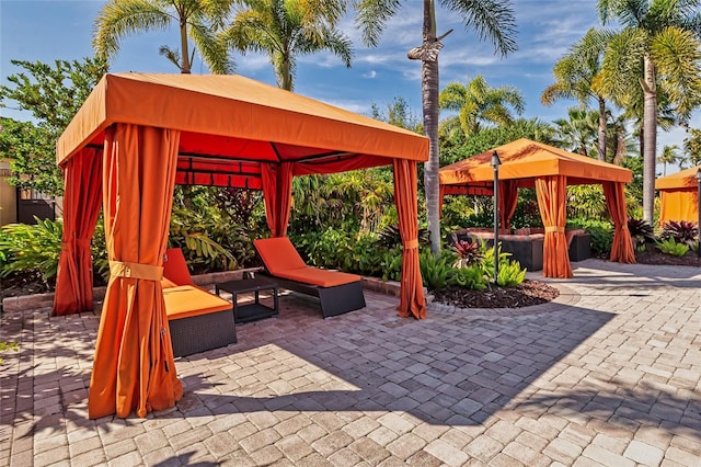 view of patio / terrace featuring a gazebo