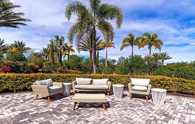 view of patio with an outdoor hangout area