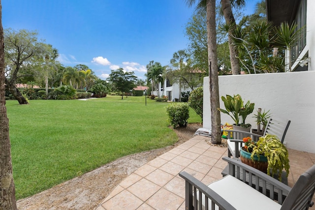 view of yard with a patio