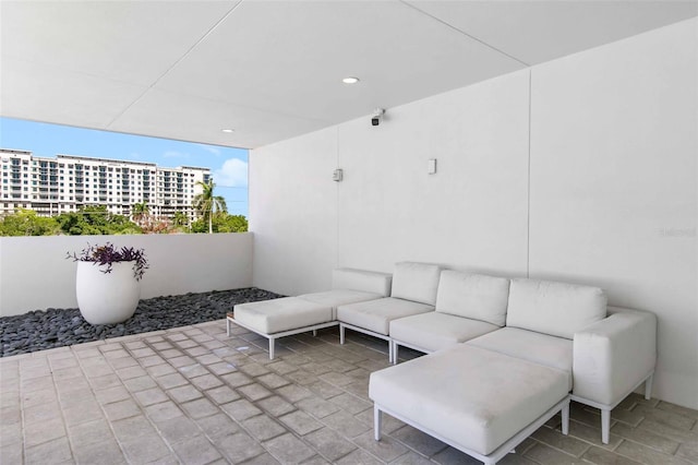 view of patio featuring outdoor lounge area