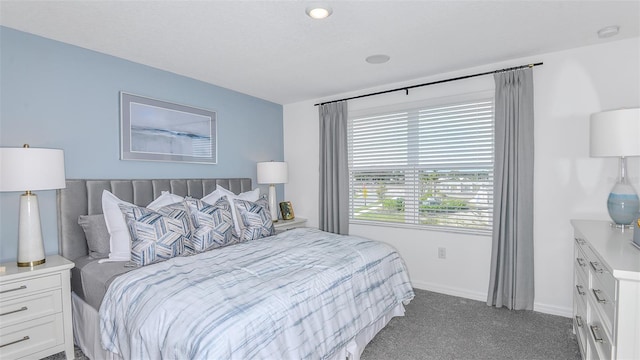 bedroom featuring carpet