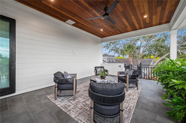 view of patio / terrace with ceiling fan