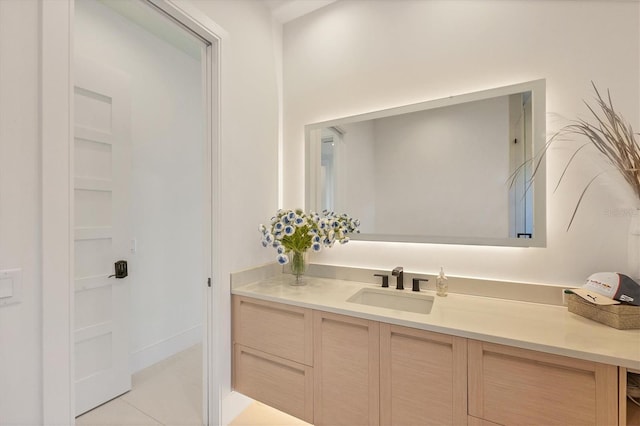 bathroom featuring vanity and tile patterned floors