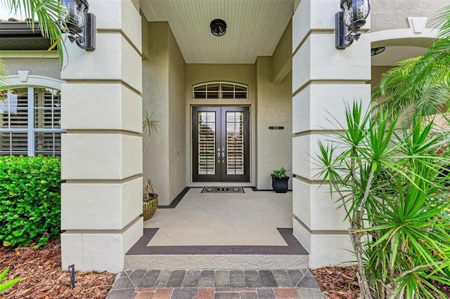 doorway to property with french doors