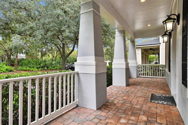 view of patio featuring covered porch