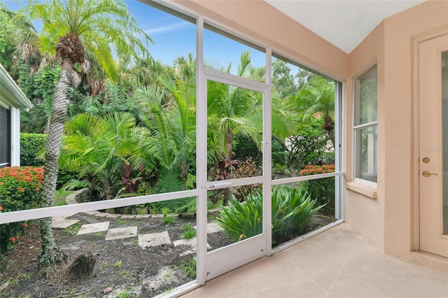 view of unfurnished sunroom