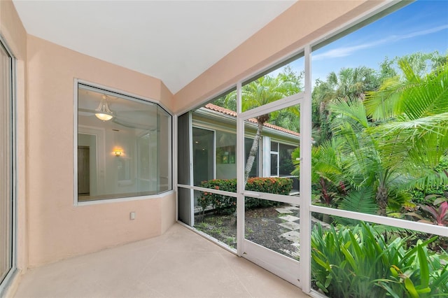 view of unfurnished sunroom