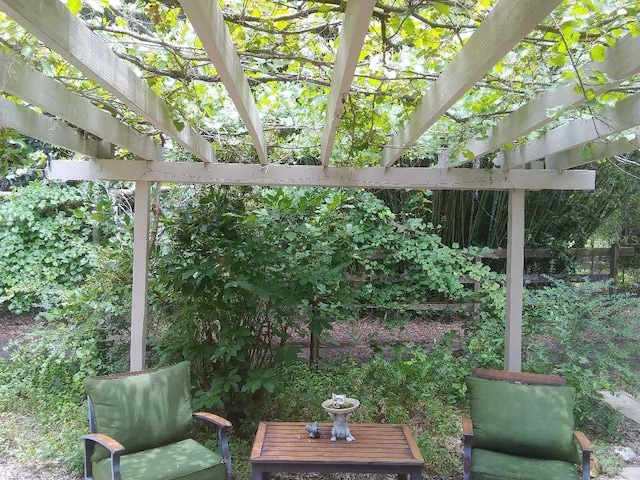 view of patio with a pergola