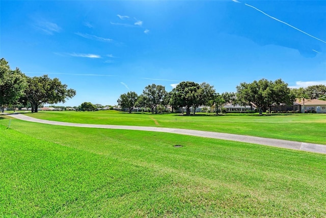 view of property's community featuring a yard