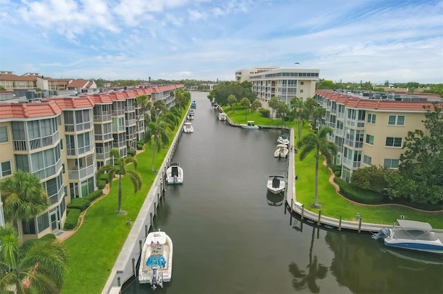 exterior space featuring a dock