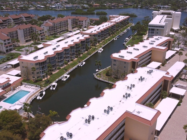 1300 N Portofino Dr Unit 208, Sarasota, FL 34242 - aerial view of a large body of water and apartment complex