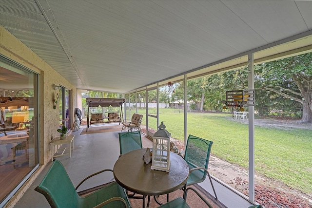 sunroom with plenty of natural light