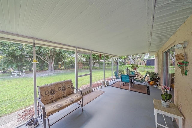 view of sunroom