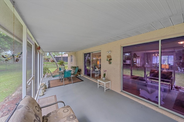 view of sunroom