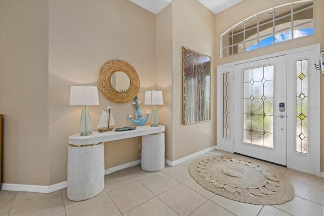 entrance foyer featuring tile patterned flooring