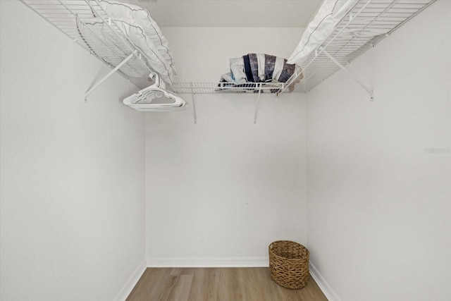 spacious closet with wood finished floors