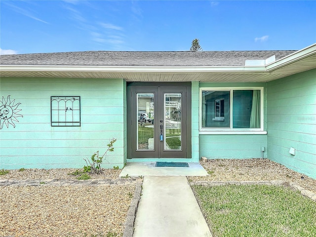 entrance to property with french doors