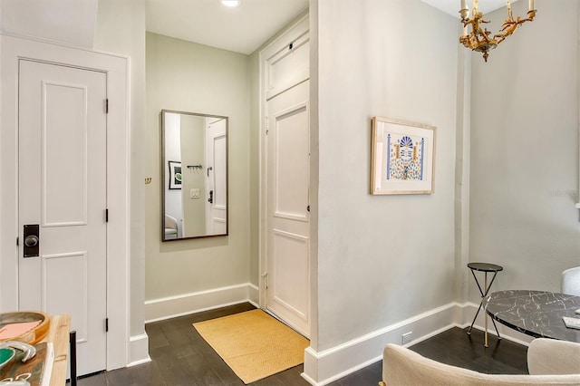 interior space featuring dark hardwood / wood-style flooring