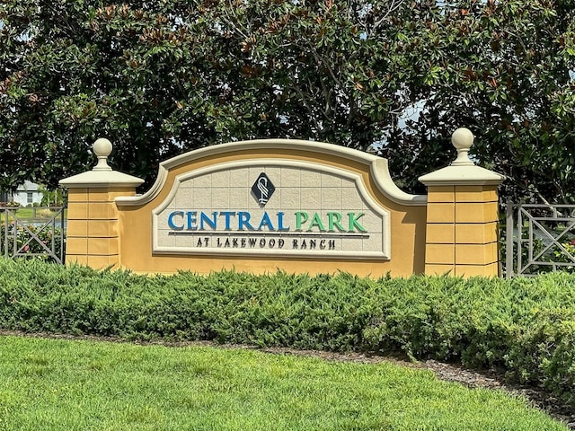 view of community sign