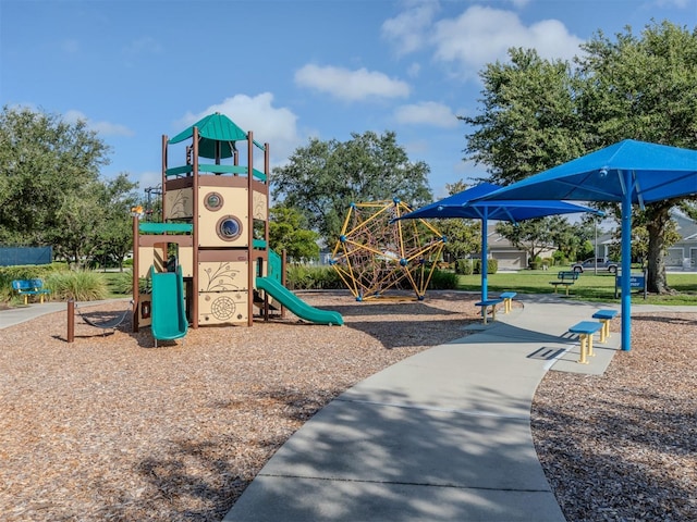 view of community jungle gym