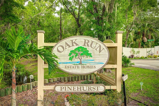 view of community sign