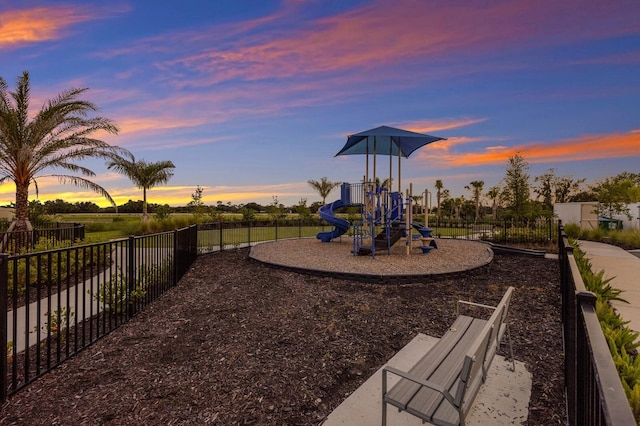 view of playground at dusk