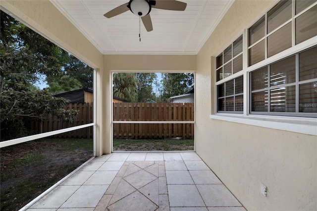 view of patio / terrace featuring ceiling fan