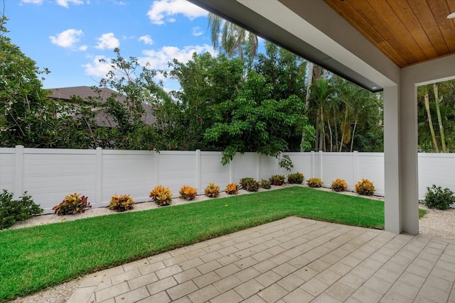 view of patio featuring a fenced backyard