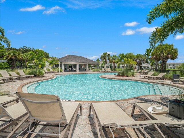 view of pool with a patio area