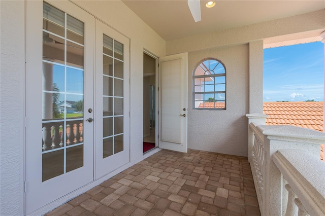 balcony with french doors