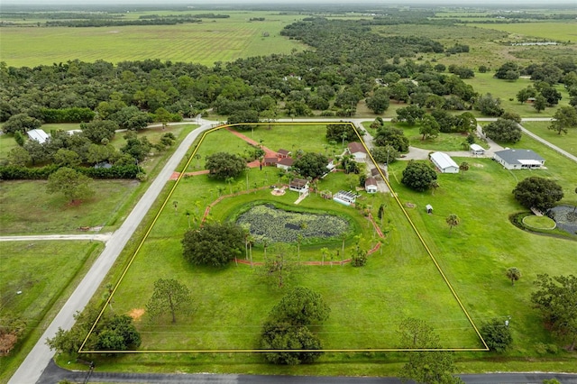 bird's eye view featuring a rural view