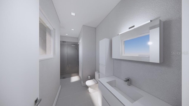 2516 Browning St, Sarasota, FL 34237 - full bath featuring toilet, tile patterned floors, a shower stall, and vanity
